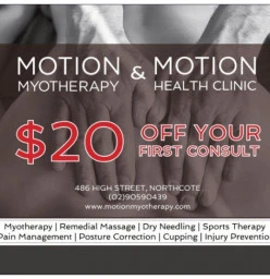 20% off for Initial Clients Northcote Myotherapy
