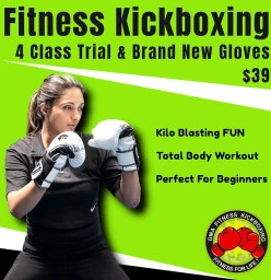 Fitness Kickboxing Trial - $19.50 for four group classes AND we even gift you a brand new pair of gloves for free. Thornbury Kickboxing Classes and Lessons